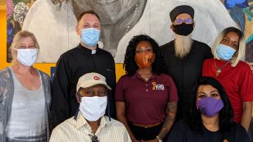Fr. Justin, Hieromonk Alexii (Altschul), and members of the Reconciliation Services team
