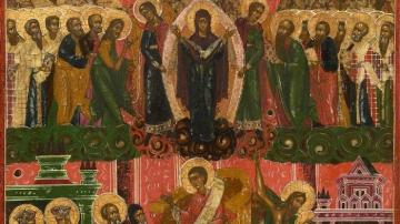 Protecting Veil of the Theotokos. Russian, c. 1800. (Credit: The Temple Gallery, London)