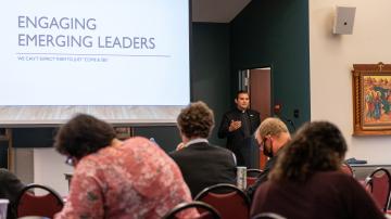 Fr Kosmas Kallis addresses conference participants