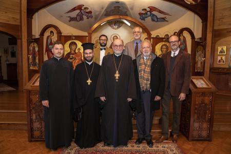 The visitors with SVOTS professors and staff at Three Hierarchs Chapel