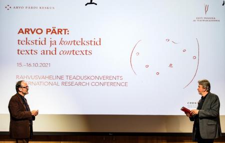 Dr Peter Bouteneff engages in a discussion during an international conference  on the music of Arvo Pärt